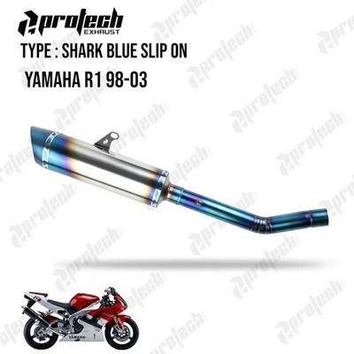 Yamaha R1 1998–2003 — Shark Slip-on · Blue — foto 3