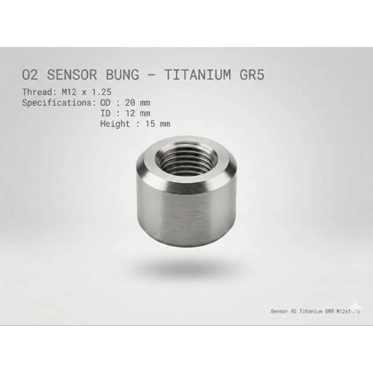 Sensor & Adaptor — Bung Sensor O2 Titanium GR5 M12 × 1.25 · Titanium — foto 2
