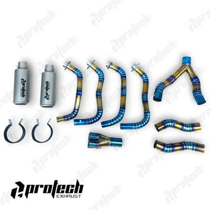 Kawasaki Z1000 — Header Dual Exit · Blue Gold — foto 2