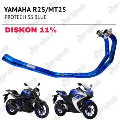 Yamaha MT25 / R25 — Header Inlet 51 mm · Blue