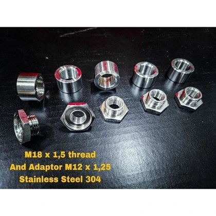Sensor & Adaptor — Bung Sensor O2 — Pilihan Ukuran · Stainless
