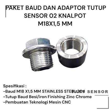 Sensor & Adaptor — Bung + Plug Sensor O2 M18 × 1.5 · Stainless — foto 2