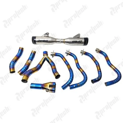 Kawasaki Z1000 — Header Dual Exit · Blue Gold