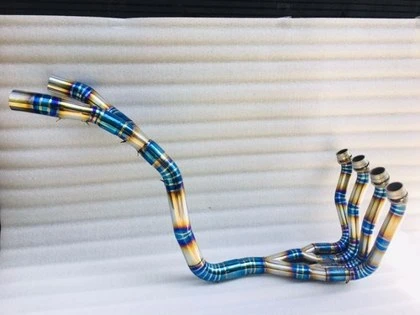 Yamaha R1 2004–2006 — Header Inlet 51 mm · Blue Gold