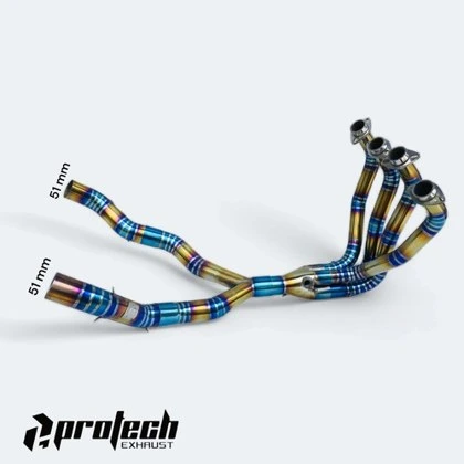 Kawasaki Z1000 — Header Dual Exit · Blue Gold — foto 5