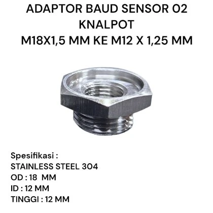 Sensor & Adaptor — Adaptor M18 × 1.5 ke M12 × 1.25 · Stainless