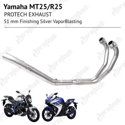 Yamaha MT25 / R25 — Header Inlet 51 mm · Sandblast