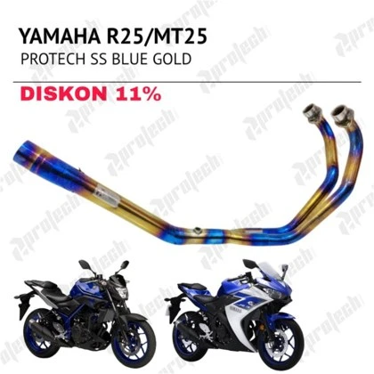 Yamaha MT25 / R25 — Header Blue Gold · Blue Gold