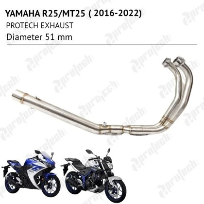 Yamaha MT25 / R25 — Header Inlet 51 mm · Silver