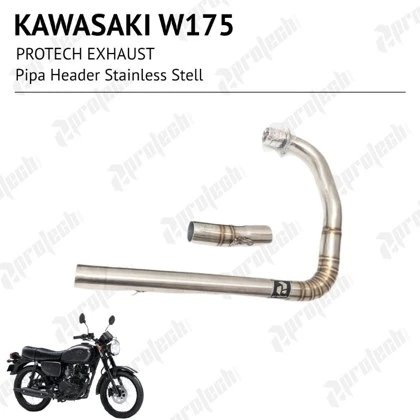 Kawasaki W175 — Header Stainless · Silver